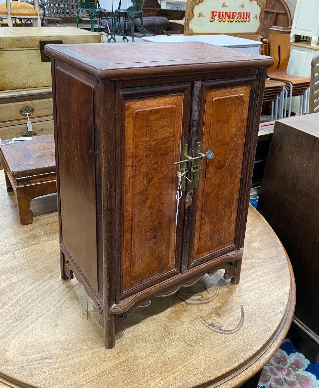 A Chinese hardwood table cabinet, width 43cm height 65cm